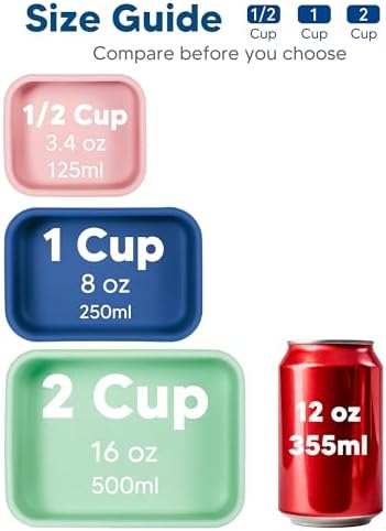 8 PCS 1 Cup Silicone Freezer Molds with Lid, 8oz Soup Freezer Molds