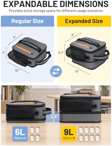 MIER Expandable Small Lunch Box for Men Women Kids Work School