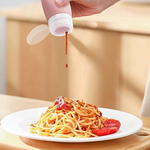 4Pcs Squeeze Salad Dressing Bottles, Leakproof Mini Sauce Condiment