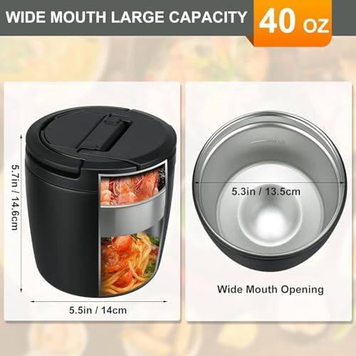 MAXSO Lunch Container 40 oz for Adults Stainless Steel Vacuum