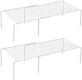 Kitchen Cabinet Expandable Shelf Organizers Set of 2, Adjustable Metal