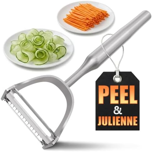 Stainless Steel Vegetable Peeler, 2-in-1 Peeler and Julienne Shredder