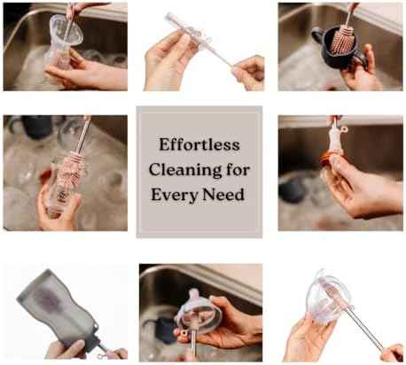 Haakaa Food-Grade Silicone Cleaning Brush Kit, 3-Piece