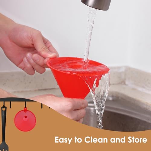 4 PCS Plastic Kitchen Funnel Set with Clean Brush, Food Grade Funnel