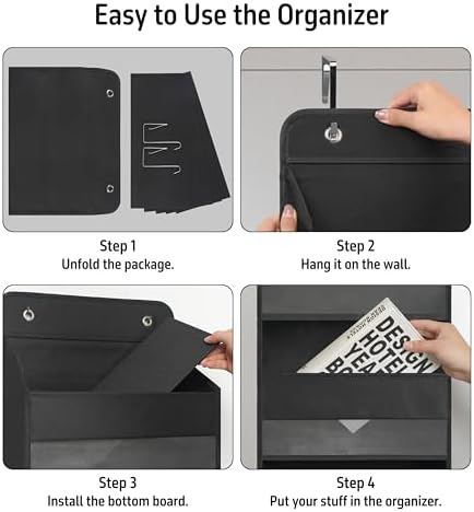 Over the Door Organizer, 5 Shelf, Black