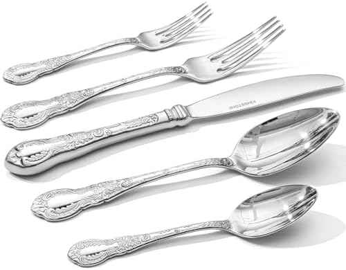 Silverware Set for 12, 60pc Vintage Flatware Set, 18/10 Stainless