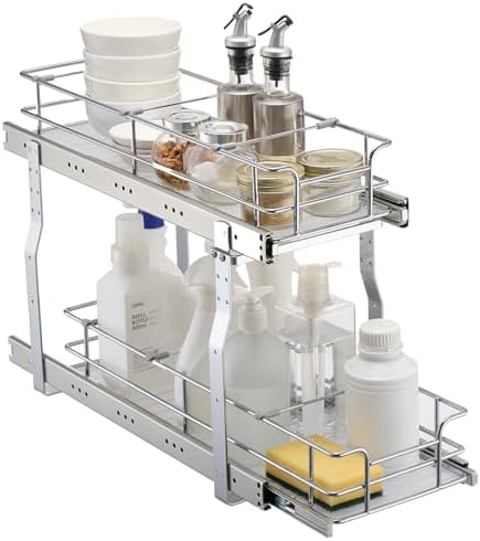 VEVOR Pull Out Cabinet Organizer, Chrome-Plated Steel