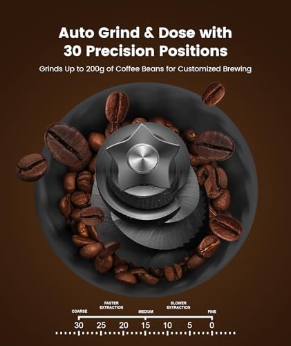Electactic Espresso Machine with Grinder, 15 Bar, Black