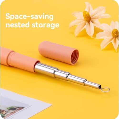 Stainless Steel Straw Set 215mm(8.5") Long, 0.24"/0.31"/0.39"/0.5"