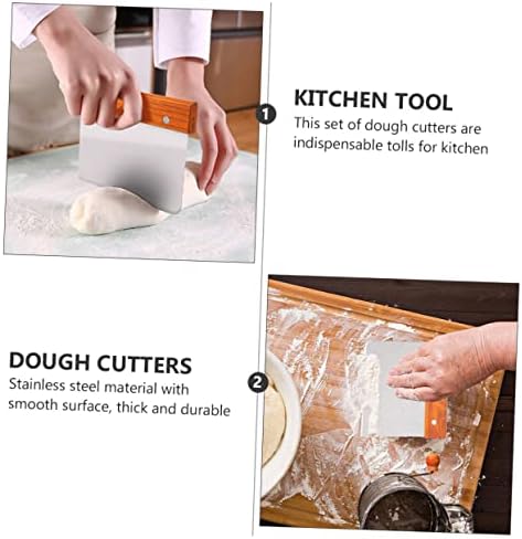 3pcs Dough Scraper Chopper, Stainless Steel Bread Cutter, Multipurpose