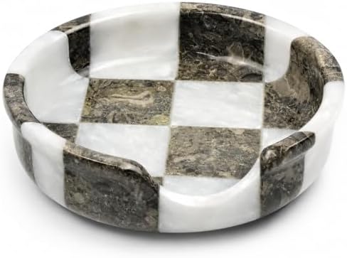 Marble Spoon Rest for Stove Top - Checkered Kitchen Utensil Holder