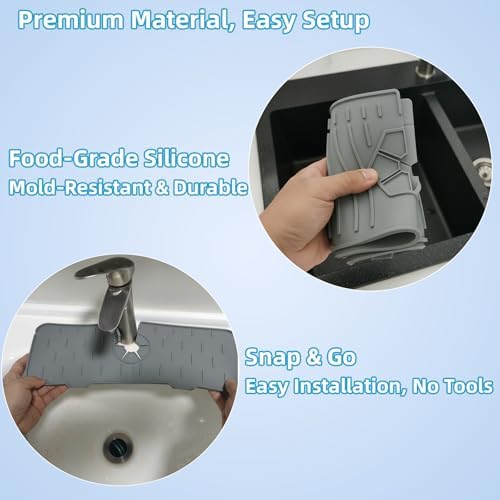 Silicone Faucet Handle Drip Catcher Drying Tray Mat Dish Soap Sponge