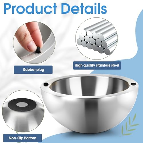 LemonRoad 4 Pack 16 oz Chilled Dip Bowl, Silver Stainless Steel Dish