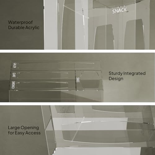 Aquiver Acrylic Bags Storage Organizer - Baggie Bags Drawer Organizer