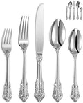 KEAWELL Luxury 45-Piece 18/10 Stainless Steel Flatware Set (Silver)