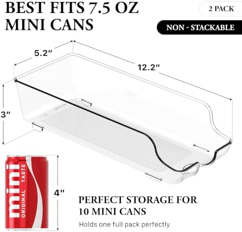 Simple Houseware Mini Soda Can Organizer Dispenser Fridge/Pantry, Set of 2