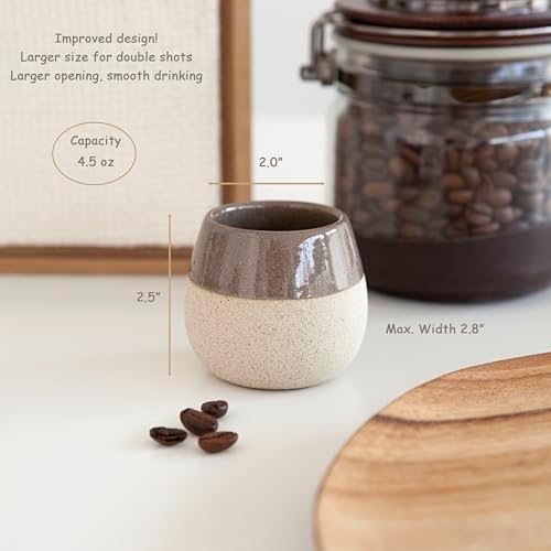 Ceramic Espresso Cups Set of 4, 4.5oz capacity - Small Modern Coffee