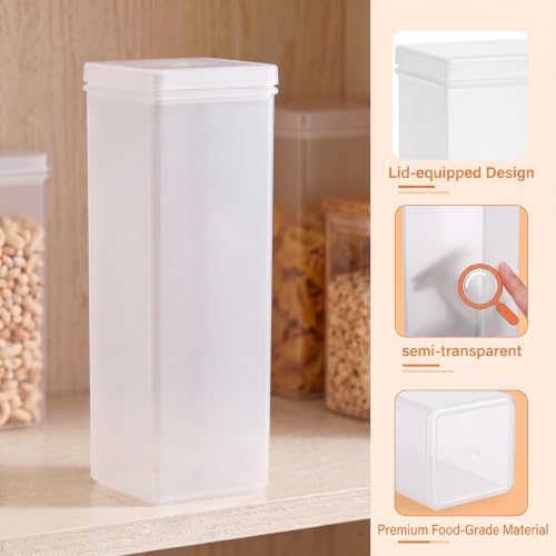 6 Pcs 10" Plastic Cracker and Cookie Keepers, Square Saltines Storage