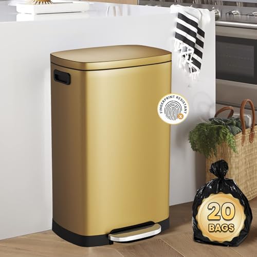 SYNCVIBE 13 Gal Stainless Steel Step Trash Can