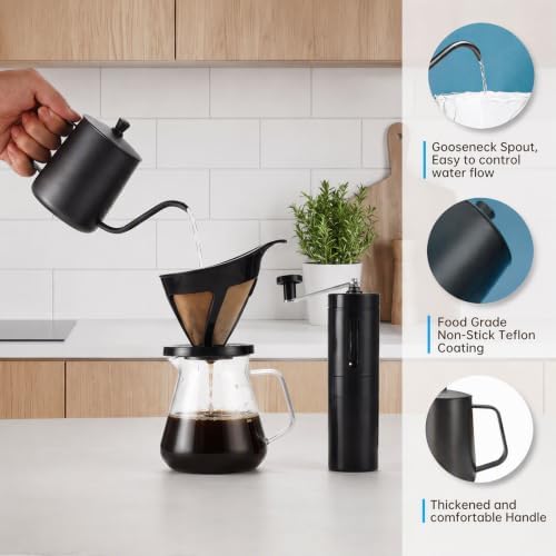 Manual Pour Over Coffee Dripper Set with Grinder