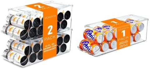 SCAVATA 2 Pack Skinny Can Organizer for Refrigerator