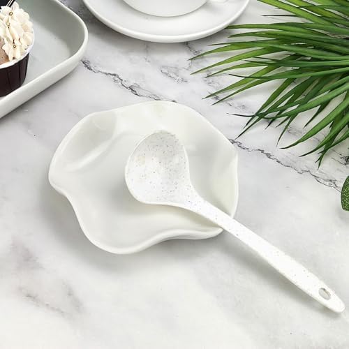 5.12 Inch Spoon Rest for Stove Top, White