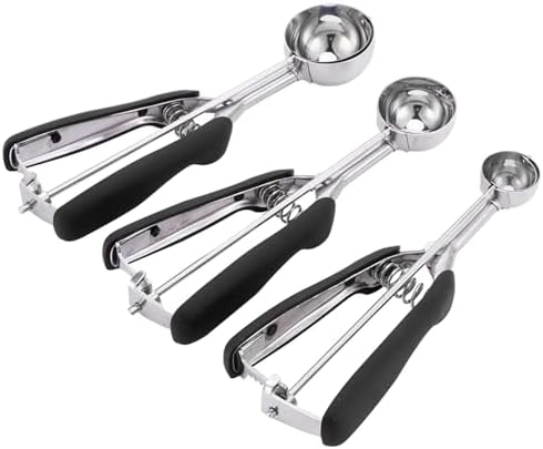 Ice Cream Scoop, 3Pcs Cookie Scoop Set, Stainless Steel Ice Cream