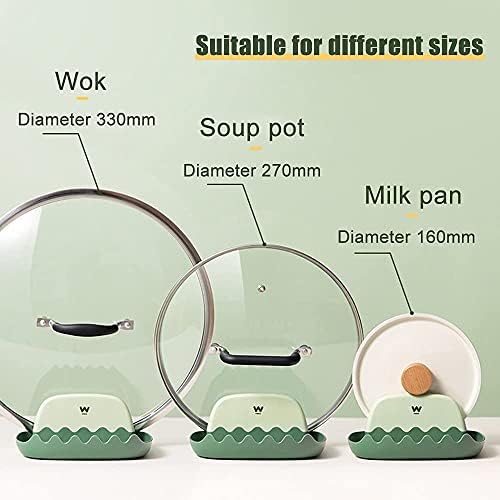 2-Pack Spoon Rest with Lid Holder for Kitchen Countertop (Pink&Green)