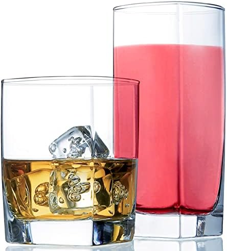 Everyday Drinking Glasses Set of 8 Drinkware Kitchen Glasses for