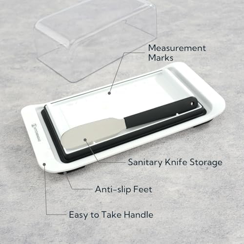 KITCHENDAO Airtight Butter Dish with Lid and Knife Spreader for