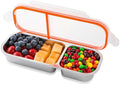 Stainless Steel Snack Containers with Lids, Reusable Condiment Box