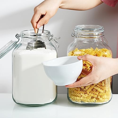 106oz Square Glass Jars with Airtight Lid, Mason Jars Set of 2