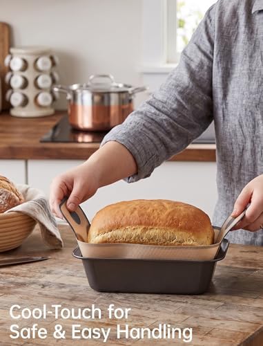 NiHome Loaf Pan Set of 6, 9x5 Carbon Steel Bread Pans with Silicone