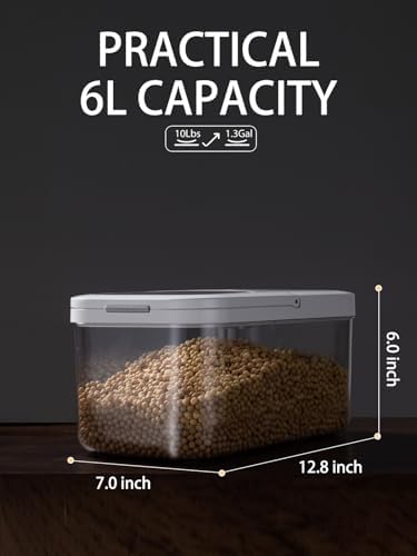LivLab Mker 10 lb Airtight Rice Storage Container with Measuring Cup