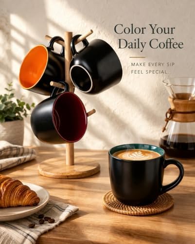 GBhome Jumbo Soup Mugs with Handles, 24 Oz Large Coffee Mugs Set of 4