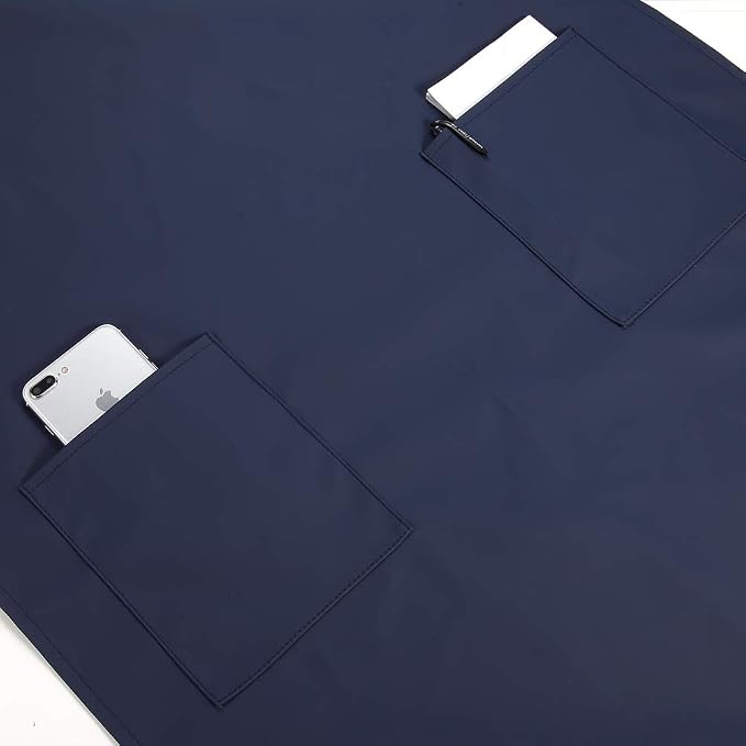 VWELL Waterproof Rubber Vinyl Apron W/ 2 Pockets - Image 4