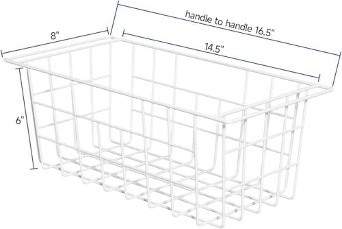 SANNO Chest Freezer Baskets Organizer, Deep Freezer Baskets Bin Sturdy