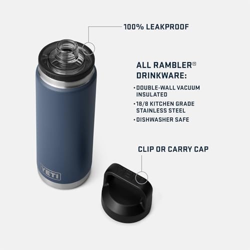 YETI Rambler 26 oz Bottle, Leakproof, Vacuum Insulated, Stainless