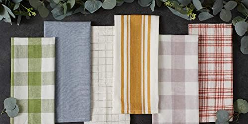 DII Basic Kitchen Large Cotton Dishtowel Set of 5, 18x28, Stone