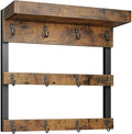 OROPY Coffee Mug Rack Wall Mounted, Rustic Wood Cups Rack, 12 Hooks &