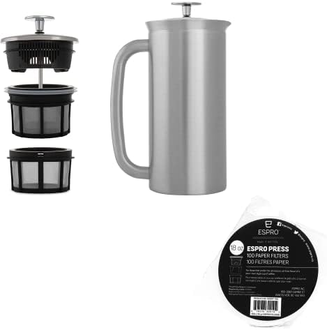 ESPRO P7 French Press, Brushed Stainless Steel, 18 Oz