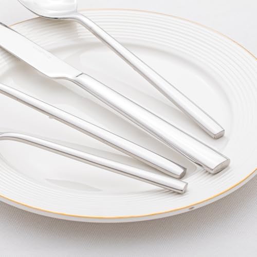65-Piece Silverware Set with Serving Utensils, Forged Flatware Cutlery
