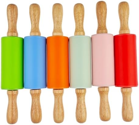 6 Pack Small Rolling Pin for Kids, Kids Rolling Pin for Home Kitchen