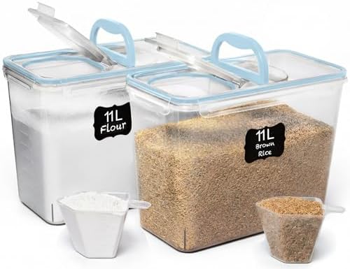 Shazo 2 PC (11L | 372 oz) Flour Sugar Storage Containers with Spout