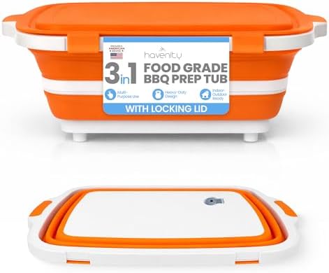 BBQ Prep Tub 8L - Multifunctional Collapsible Camping Cutting Board