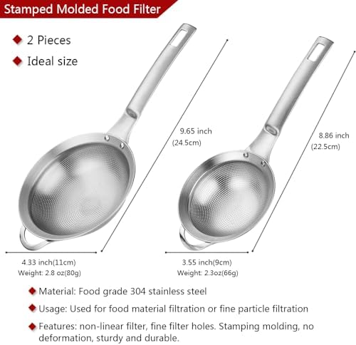Collfa Punch Hole Sieve Fine Mesh Stainless Steel Small Colander