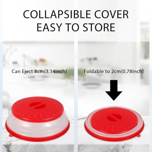 2Pc 5 in 1,Microwave Splatter Cover for Food,Collapsible & Vented