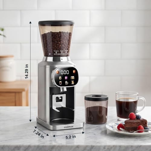 CUSIMAX Electric Burr Coffee Grinder, 48 Settings