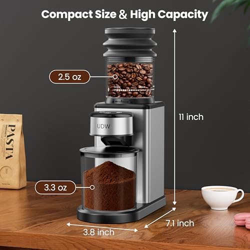Home Coffee Grinder, Conical Burr, Stainless Steel