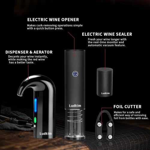 Electric Wine Opener Rechargeable, Automatic Wine Bottle Opener Gift